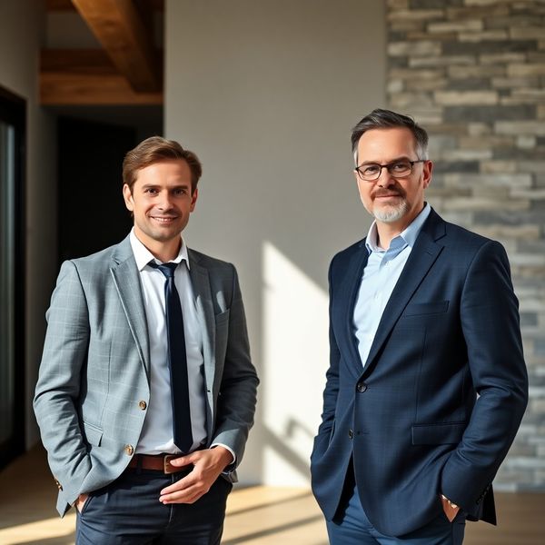 Portret dveh ustanovnih partnerjev pisarne Vidmar & Zupančič